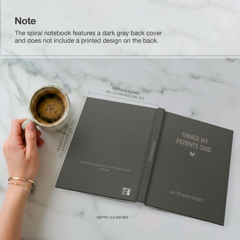 Gift For Nurse Appreciation Gift, RN Graduation Gift, Nursing School Grad Gift for New Nurse Notebook, Nursing Graduate Present, RN gift Charcoal