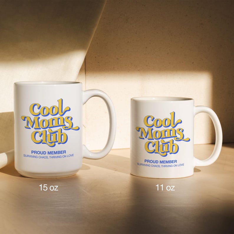 New Mom Mug For Mom, Funny Mom Gift For Mom Friend, Cool Moms Club Mug, New Parent Gift For New Mom Gift, Expecting Mom Gift Baby Shower Yellow