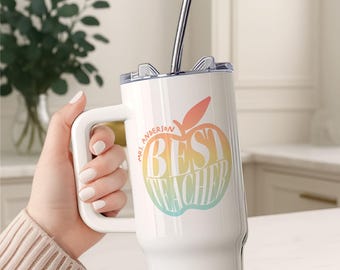 Custom Teacher Tumbler Personalized 40oz Tumbler Teacher Appreciation Gift For New Teacher Tumbler, Back To School Cup, Teacher Travel Mug