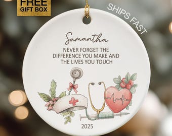 NICU Nurse Ornament Nurse Thank You Ornament For Nurse Keepsake Personalized Ornament For RN Nurse Practitioner Christmas Gift LPN Nursing