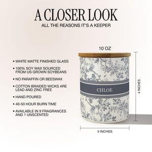 Toile Personalized Name Candle For Friend Candle Custom Gift, Luxury Candle For Her Mom Candle For Sister, Soy Candle Scented Candle Gift image 8