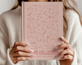 Custom Recipe Book, Personalized Cookbook, Spiral Recipe Book Binder, Family Recipe Book, Baking Journal, Gift for mom, Wedding Gift