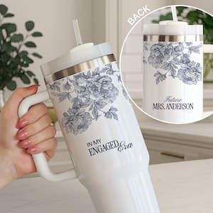 Personalized Bride Tumbler For Bride, Custom Engaged Tumbler 40oz, Future Mrs Tumbler, Engagement Tumbler Gift For Bride, Bridal Travel Mug