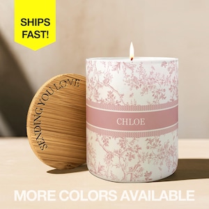 Toile Personalized Name Candle For Friend Candle Custom Gift, Luxury Candle For Her Mom Candle For Sister, Soy Candle Scented Candle Gift image 1