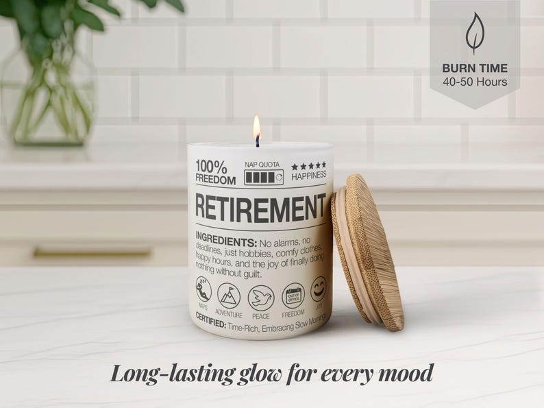Funny Retirement Candle Retiring Coworker Gift Retirement Happy Retirement Candle Retiree Gift Teacher Retired Gift Boss Retirement Life image 5