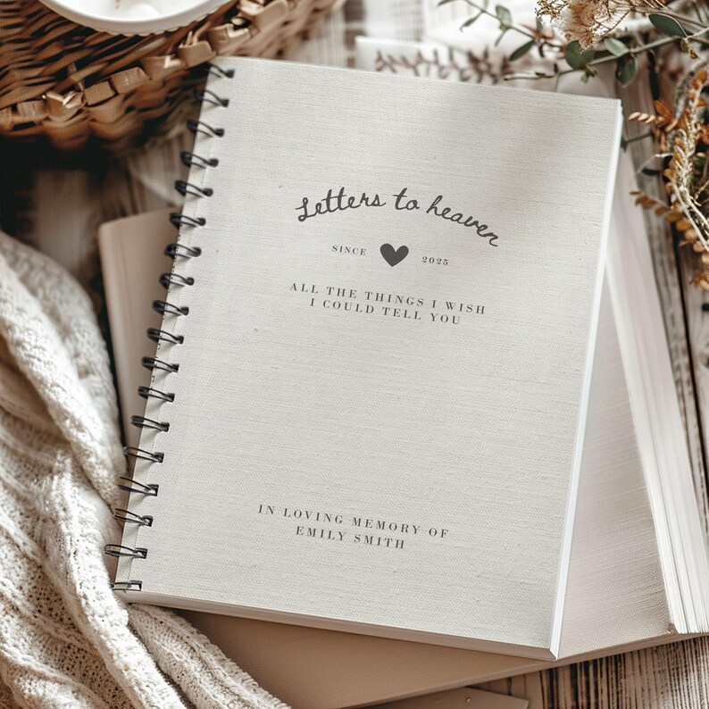 Personalized Grief Journal, Sympathy Gift For Loss Of Mother Father, Letters To Heaven In Loving Memory Gift, Memorial Gift, Condolence Gift
