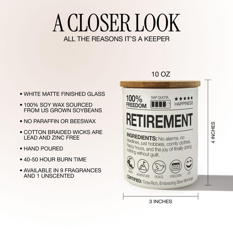 Funny Retirement Candle Retiring Coworker Gift Retirement Happy Retirement Candle Retiree Gift Teacher Retired Gift Boss Retirement Life image 7