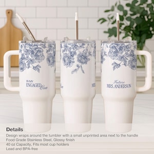 Personalized Bride Tumbler For Bride, Custom Engaged Tumbler 40oz, Future Mrs Tumbler, Engagement Tumbler Gift For Bride, Bridal Travel Mug image 10