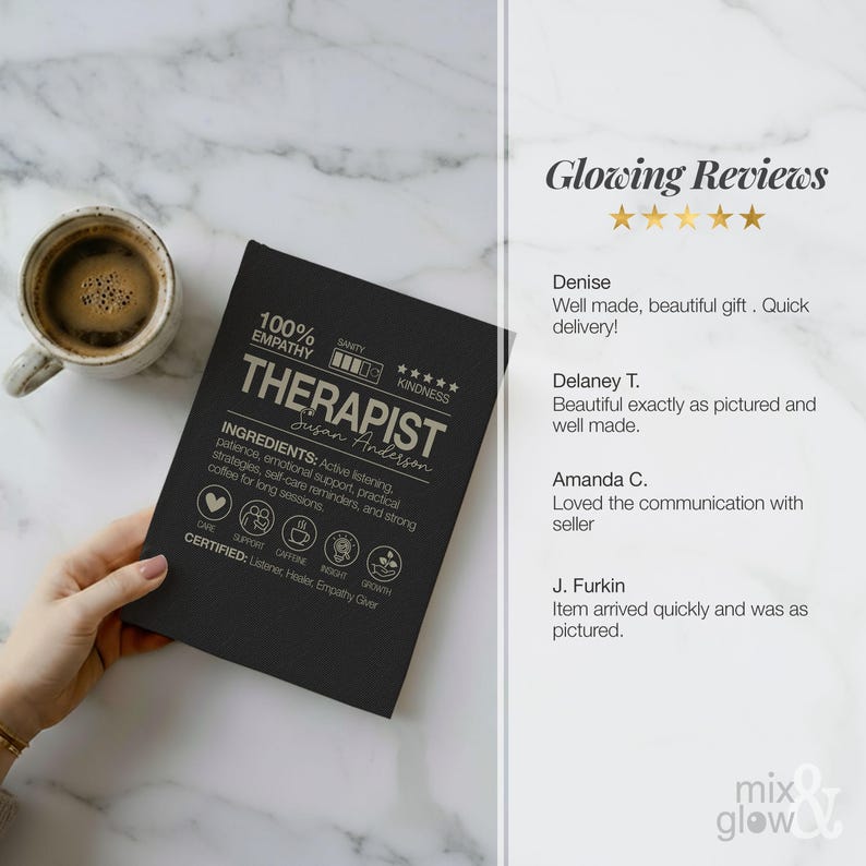Therapist Journal Gift For Therapist Personalized Mental Health Therapist Gift For Mental Health Counselor Gift Notebook Therapy Graduate image 2
