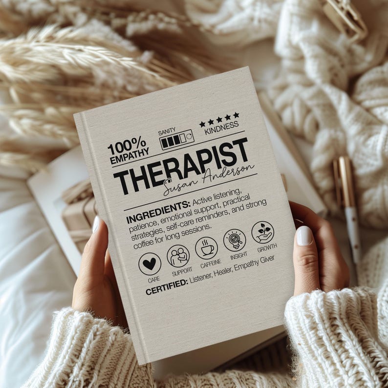 Therapist Journal Gift For Therapist Personalized Mental Health Therapist Gift For Mental Health Counselor Gift Notebook Therapy Graduate image 9
