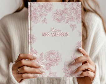 Personalized Wedding Planning Journal For Future Mrs, Custom Coquette Notebook For Bride, Engagement Gift For Bride, Bridal Shower Gift