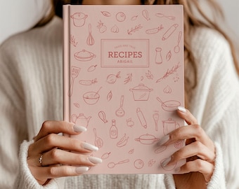 Custom Recipe Book, Personalized Cookbook, Spiral Recipe Book Binder, Family Recipe Book, Baking Journal, Gift for mom, Wedding Gift