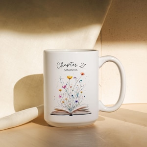 21st Birthday Mug With Name Personalized 21st Birthday Gift For Best Friend Custom Birthday Coffee Cup Chapter 21 Birthday Gift For Girl White 15oz