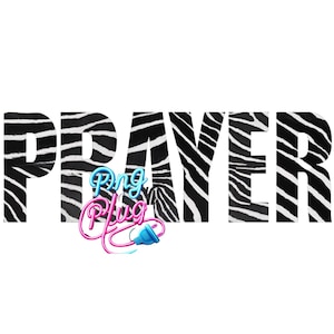 Oración en estampado de cebra PNG para sublimación, manualidades y diseños personalizados. Paquete de imágenes instantáneas. Descarga digital instantánea.
