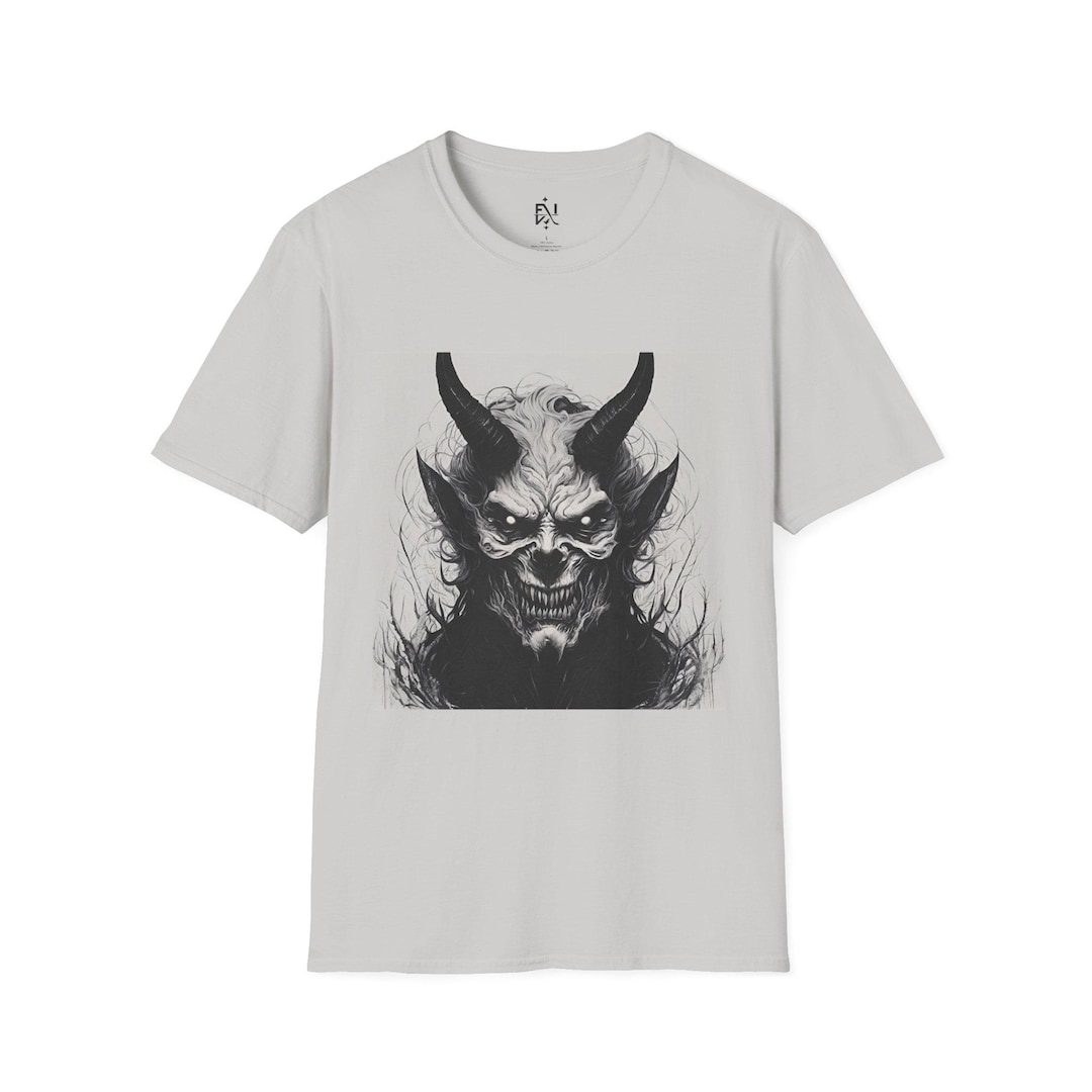 Satanic Merch Demon Graphic Unisex Softstyle T-shirt, Devil Halloween Tee, Evil ...