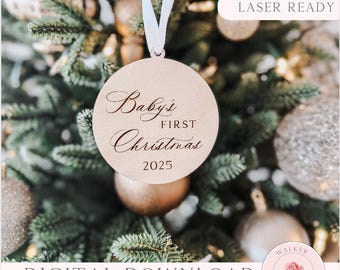 Baby's First Christmas Ornament SVG - Newborn Laser File