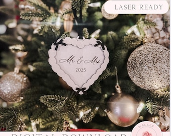 First Christmas Married Ornament SVG: Wedding Cake Laser File (Digital Download)