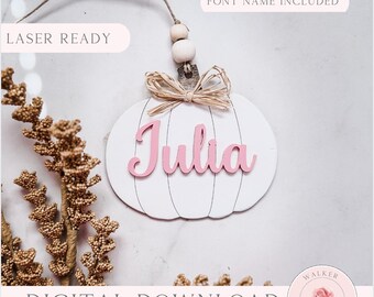 Pumpkin Halloween Basket Tag SVG: Laser Cut File for Glowforge
