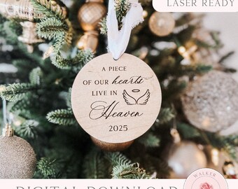 Heaven Memorial Ornament SVG - Christmas Tree Ornament Laser File