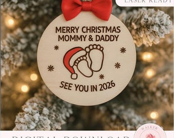 Baby Announcement Ornament Laser File: See You in 2026 (Digital Download)