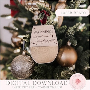 Funny Wine Ornament SVG, The Girls are Drinking Again Digital Download, Wine Glass Laser File