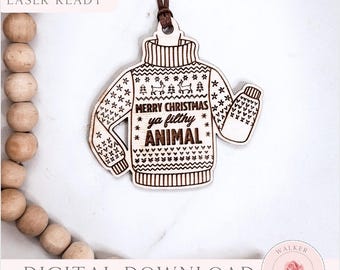 Home Alone Ornament Laser Cut File: Merry Christmas SVG (Digital Download)