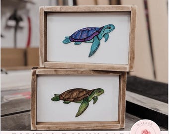 Turtle Laser Cut File: Nautical Wood Sign, Digital Download