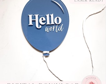 Balloon Baby Name Announcement Laser File SVG