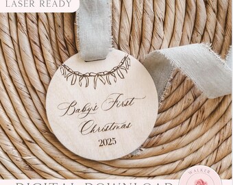 Baby's First Christmas Ornament SVG: Laser Cut File (Digital Download)