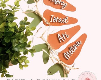 Whimsical Carrot Easter Basket Tag, Digital Download File, Easter SVG for Laser Files