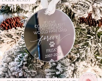 Custom Pet Memorial Ornament SVG Laser Cut File (Digital Download