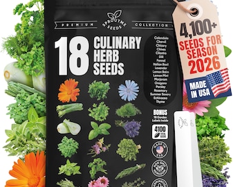 18 Culinary Herb Seeds Variety Pack: Garden Starter Kit