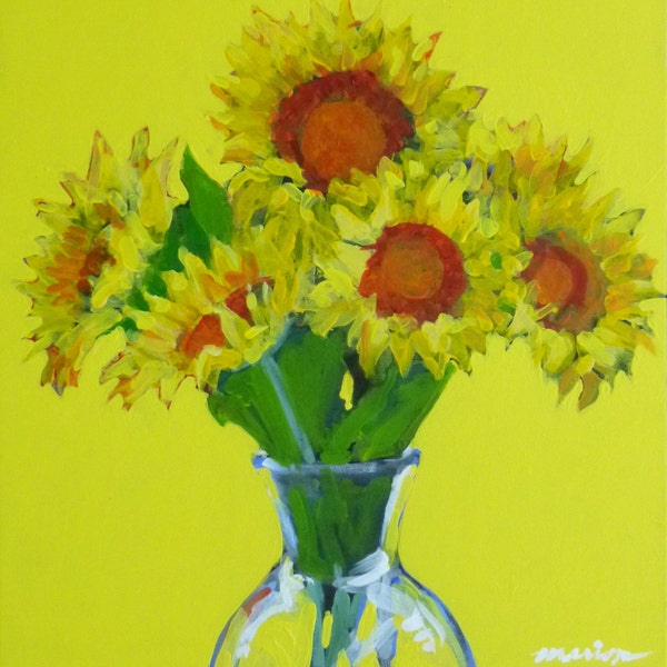 Sunflower Painting . "Sunflowers" 24x18 in.