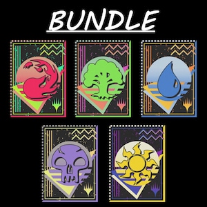 Paquete de ilustraciones de fundas para TCG personalizadas de Mana de MTG Retro 80/Ilustraciones de fundas digitales de Magic the Gathering de alta calidad para fundas personalizadas