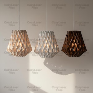 Lámpara colgante cortada con láser, candelabro de madera, archivos 3D SVG, archivo de candelabro de madera glowforge, plantilla vectorial DXF, patrón cnc Eps