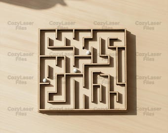 Laser cut Two Level Maze toy 3d puzzle SVG bundle glowforge wood labyrinth svg files Vector cutting template file DXF Pdf Eps cnc pattern