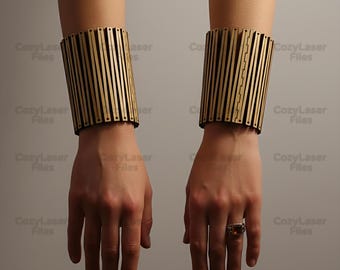 Laser cut wooden bracelet women's 3D jewelry SVG bundle glowforge wood bracelet svg files Vector laser template DXF Pdf Eps cnc pattern