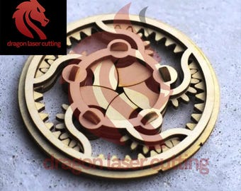 Laser cut Mechanical toy with gears puzzle SVG bundle glowforge wood iris svg files Vector laser template file DXF Pdf Eps cnc pattern