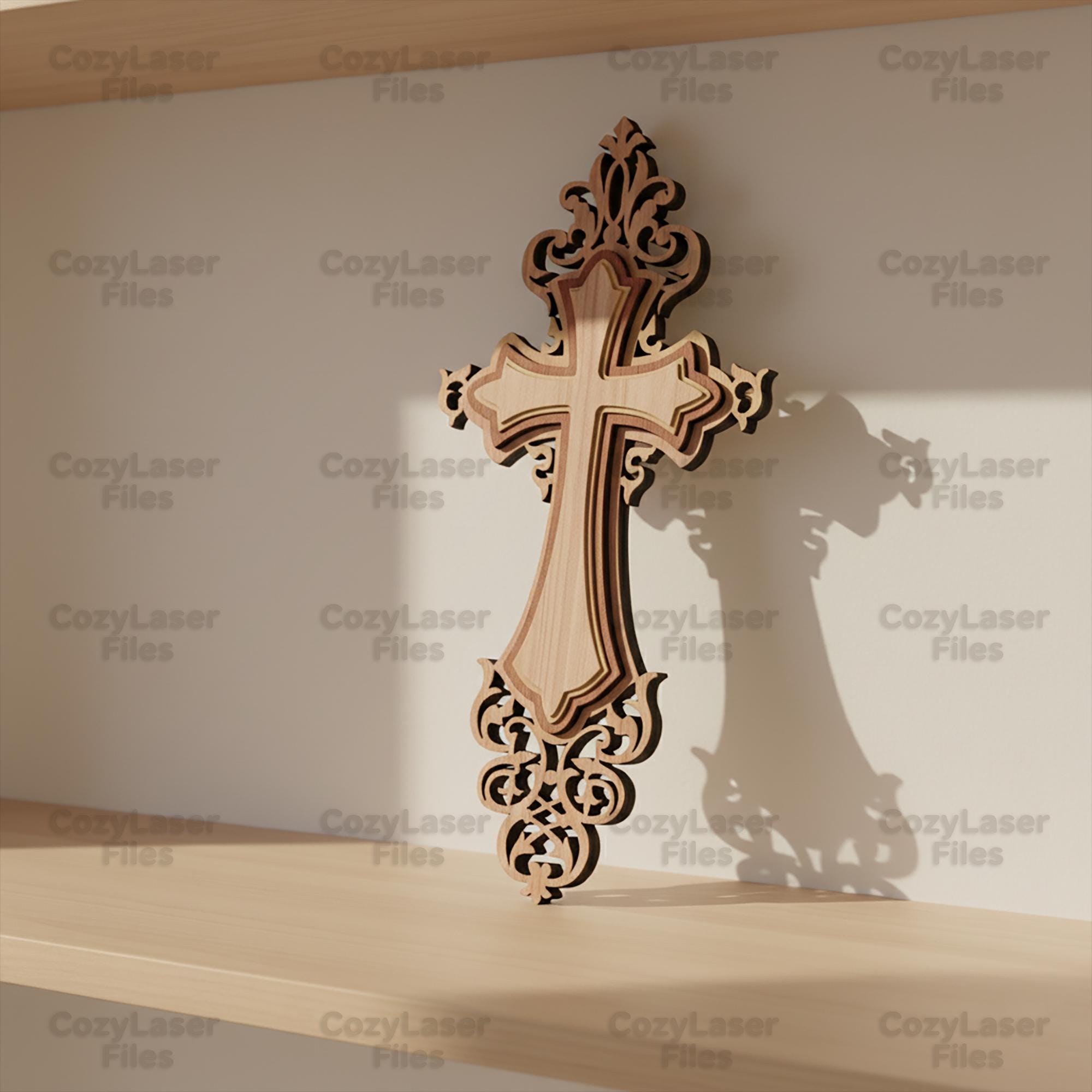 Laser Cut Wood Cross Jesus Multi-layers 3d Cross SVG Glowforge ...