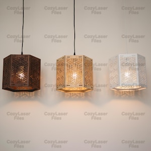 Laser cut Hanging Light Wooden Pendant Lamp 3d files SVG glowforge wood chandelier files Vector cutting template DXF Eps cnc pattern