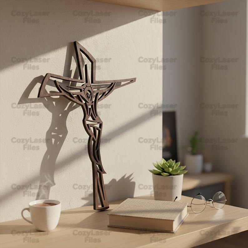 Laser Cut Cross Jesus 3d Christian SVG Glowforge Wood Jesus Christ ...