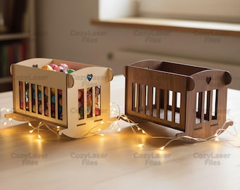 Laser cut files Rocking cribs for children pregnant mom Decoration SVG glowforge svg Vector template DXF Pdf Eps cnc pattern