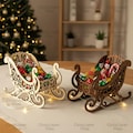 Laser cut files Candy Bowl Sleigh of Santa Claus Christmas Decoration SVG glowforge svg Vector cutting template DXF Pdf Eps cnc pattern product logo
