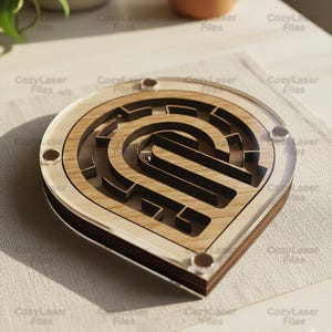 Laser cut Maze toy 3d puzzle SVG bundle glowforge wood labyrinth svg files Vector laser template file DXF Pdf Eps cnc pattern