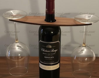 Organizador de soporte de vidrio cortado con láser, rompecabezas 3D SVG, paquete Glowforge, soporte de madera, archivos SVG, plantilla láser vectorial, DXF, PDF, EPS, patrón CNC