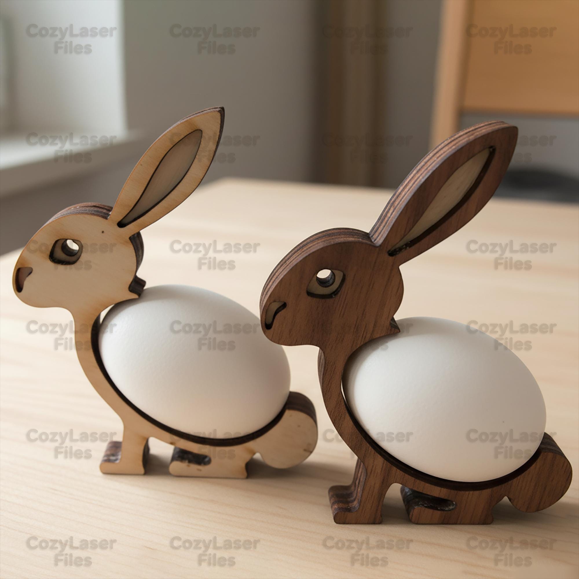 Laser Cut Easter Bunny Egg Holder Decoration Puzzle SVG Glowforge Toy ...