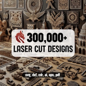 Fichiers découpés au laser 300 k mega bundle pack ensemble gravure laser Art déco SVG bundle glowforge vecteur de découpe modèle DXF Ai Pdf cnc