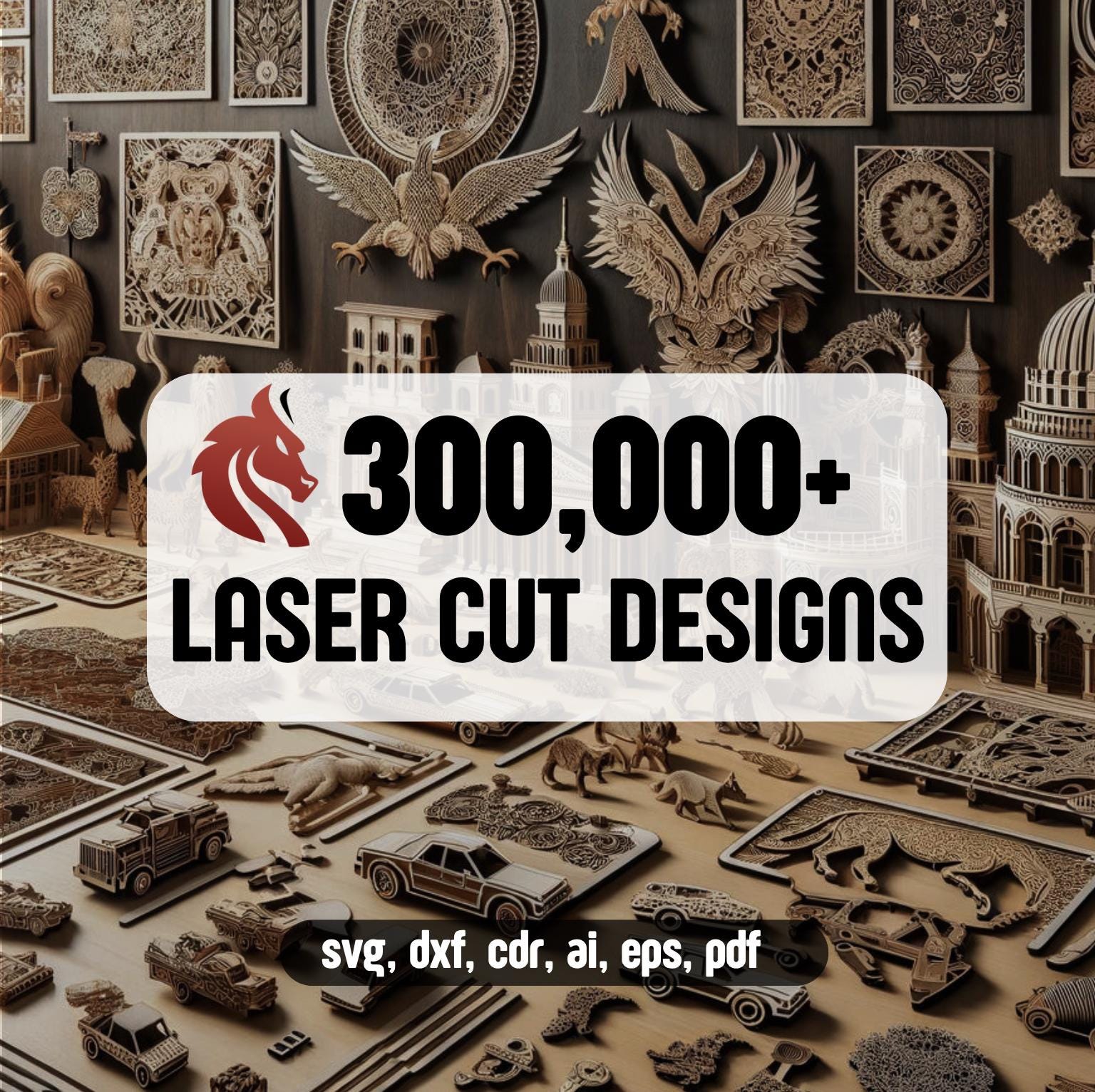 Laser cut files 300k mega bundle pack set laser engraving Art Decor SVG bundle glowforge Cutting Vector template DXF Ai Pdf cnc pattern