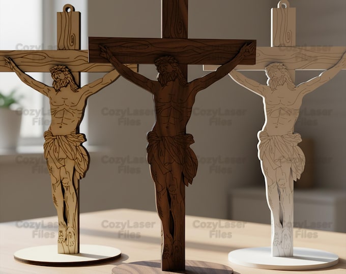 Laser Cut Cross Jesus 3d Christian SVG Glowforge Wood Jesus Christ ...
