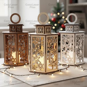 Lámpara de candelabro de madera cortada con láser para Navidad, rompecabezas SVG, archivos SVG de Glowforge, archivo de plantilla vectorial, DXF, PDF, Eps, patrón CNC